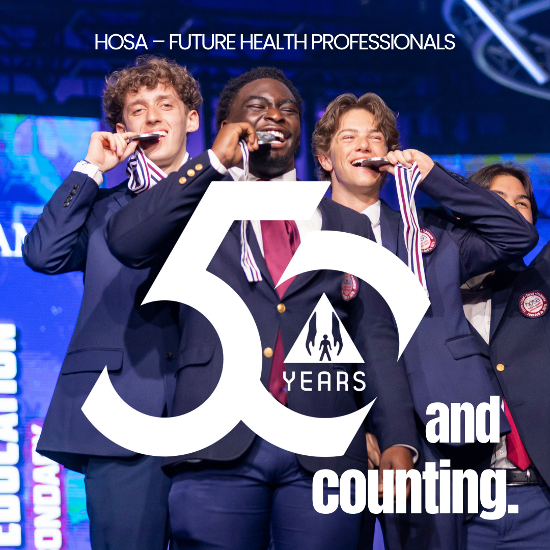 HOSA 50th Anniversary decorative watermark