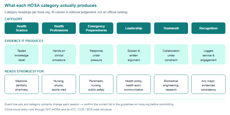 HOSA Beyond Pre-Med: An Event Map for Nursing, Public Health, Biomedical Engineering and Health Policy Applicants